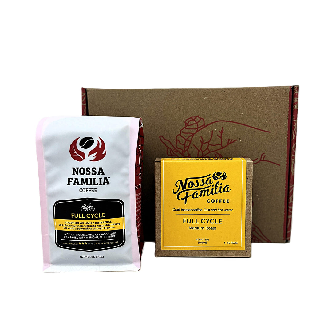 Full Cycle and Instant Box Set – whole bean coffee and instant coffee 6-pack – Nossa Familia Coffee