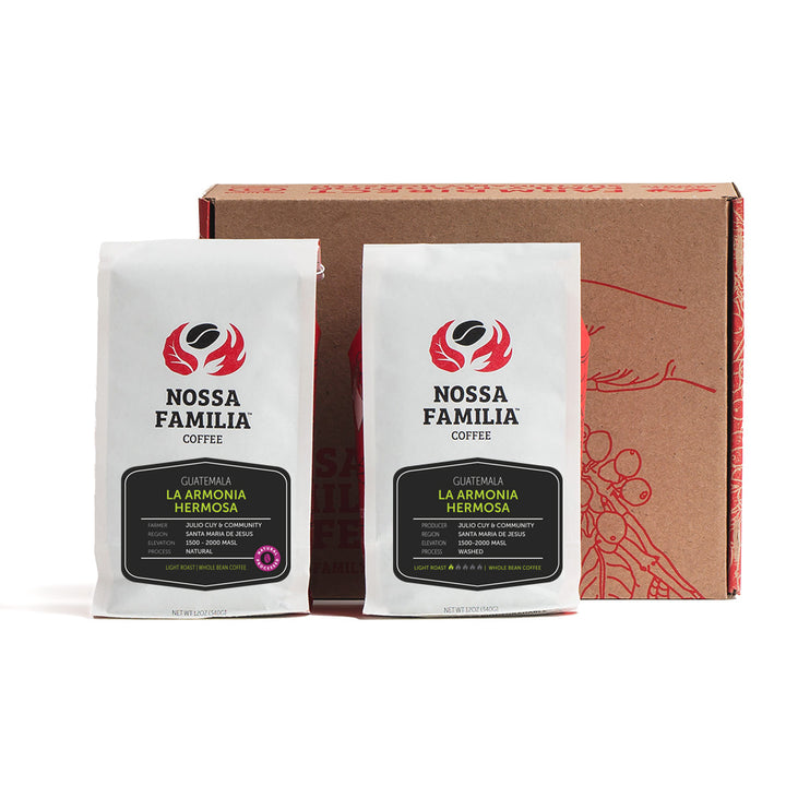 La Armonía Box Set – two bags of Guatemala coffee, washed and natural process – Nossa Familia Coffee