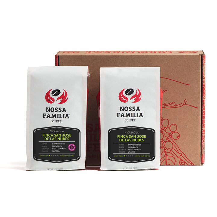 De las Nubes Box Set – two bags of Nicaragua coffee, washed and natural process – Nossa Familia Coffee