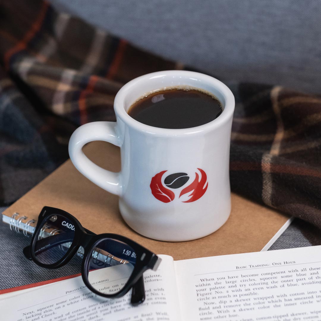 Nossa Familia Diner Mug with red logo – Nossa Familia Coffee
