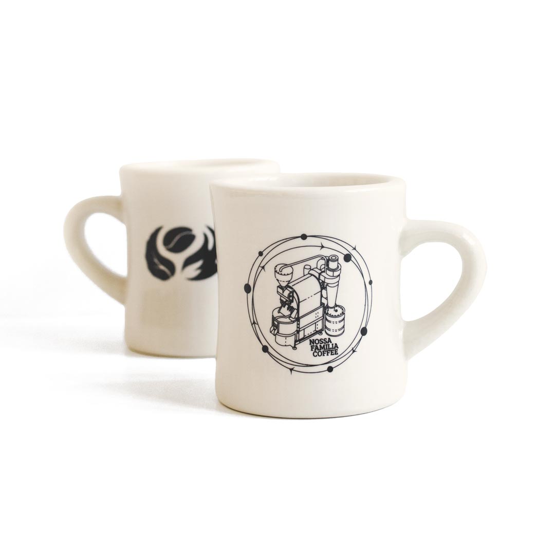 Nossa Familia Diner Mug with coffee roaster design – Nossa Familia Coffee
