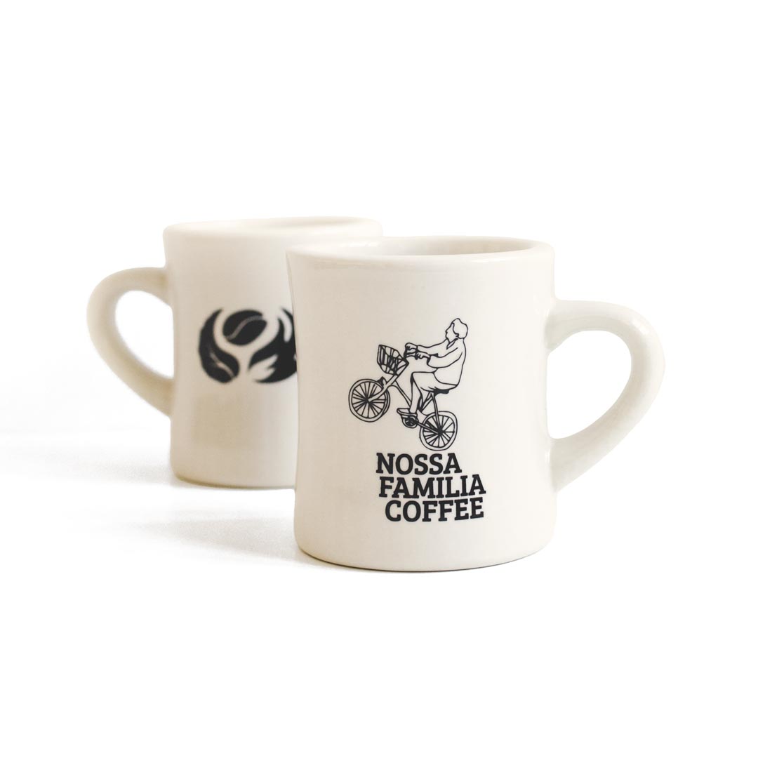 Nossa Familia Diner Mug with wheelie bike design – Nossa Familia Coffee