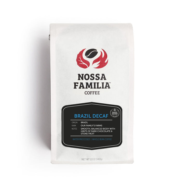 Bag of Brazil Decaf coffee, part of the Nossa All Day Gift Set – Nossa Familia Coffee