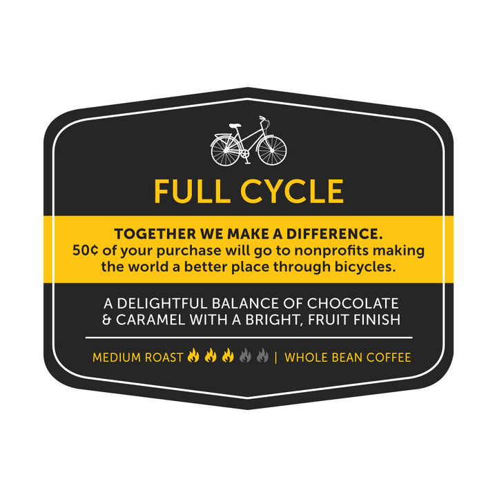 Full Cycle coffee bag label – Nossa Familia Coffee